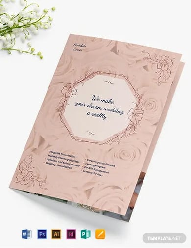 wedding event planner bi fold brochure template
