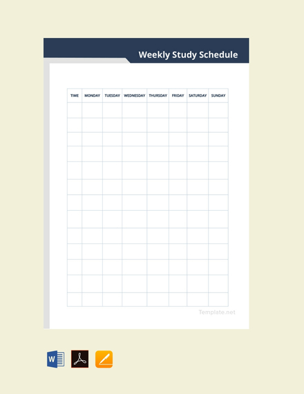 weekly study schedule template