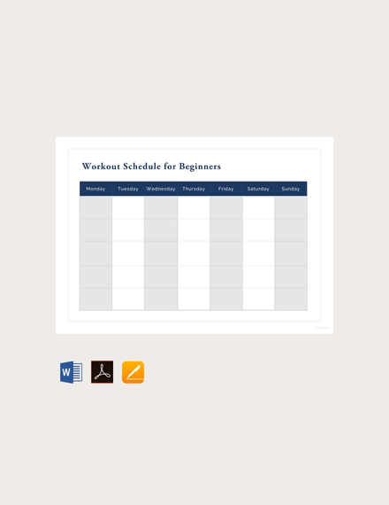 workout schedule template