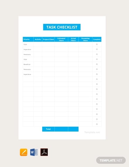 free task checklist
