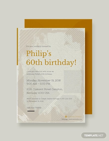 0th birthday invitation card template