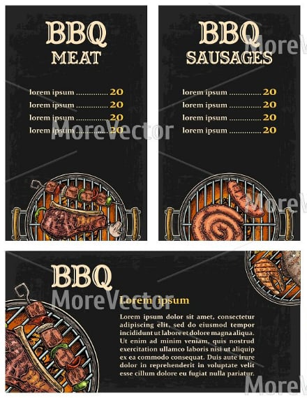 artistic bbq food menu format