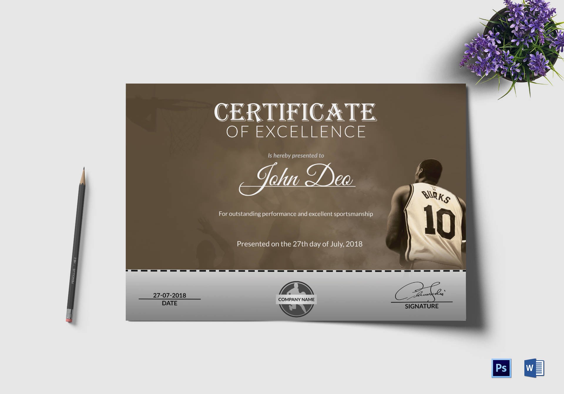basketball award certificate template