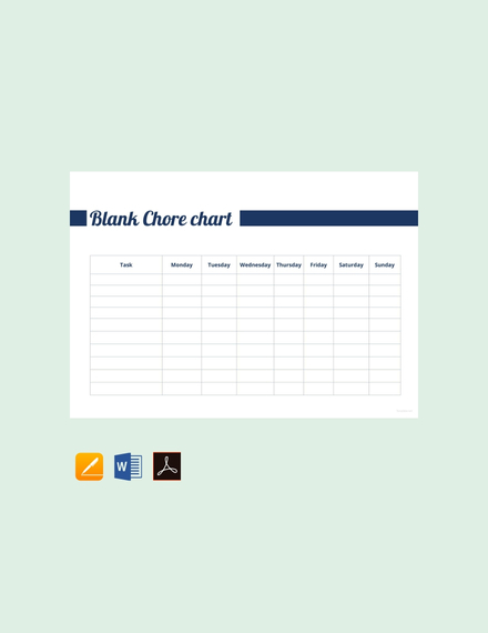 blank chore chart