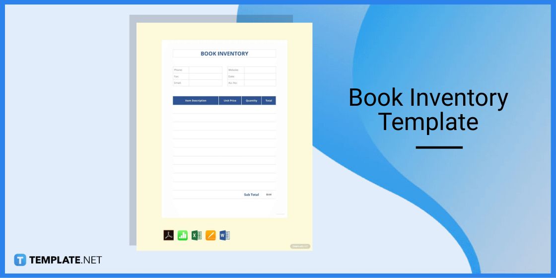 book inventory template