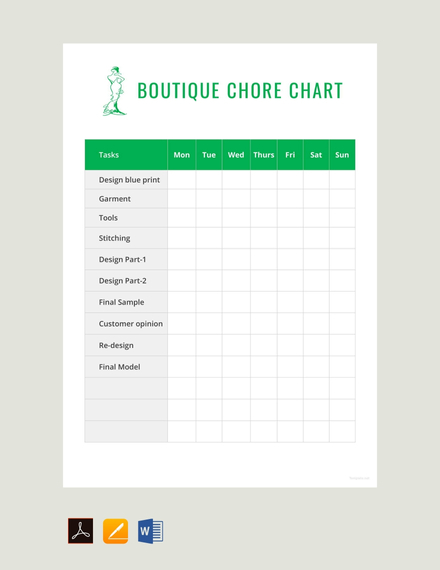 boutique chore chart