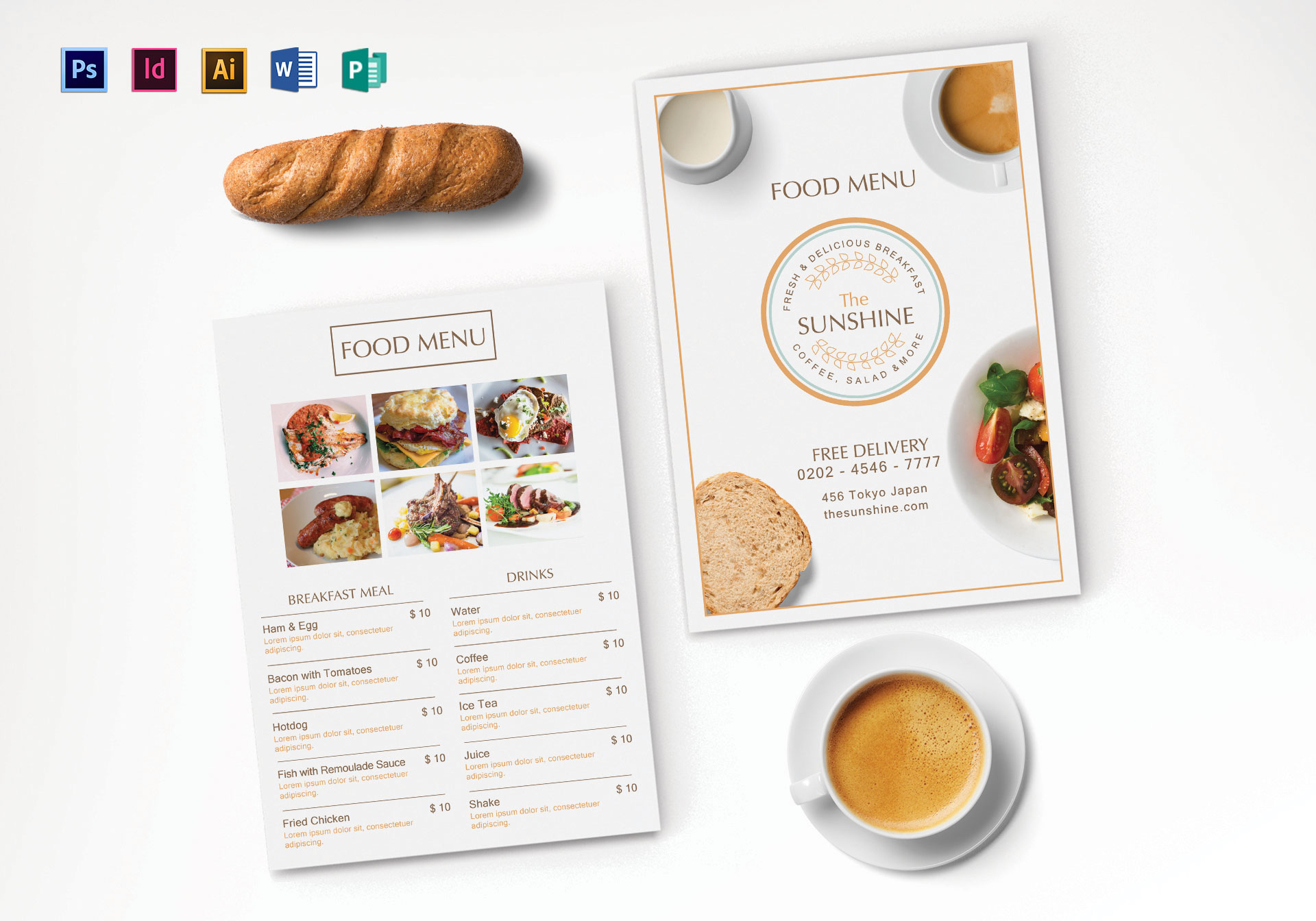 breakfast party menu template