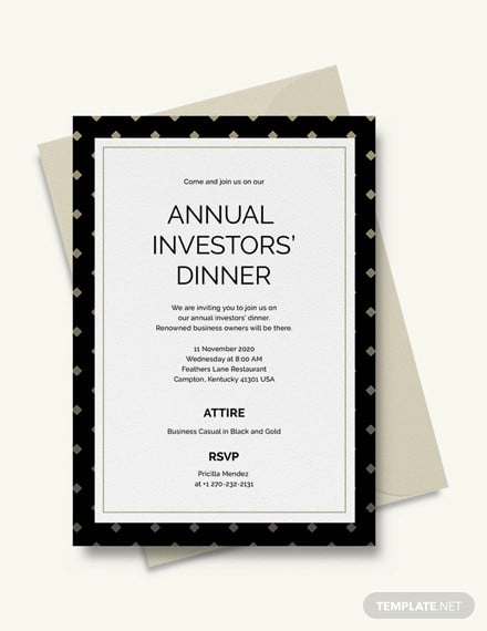 business dinner invitation template