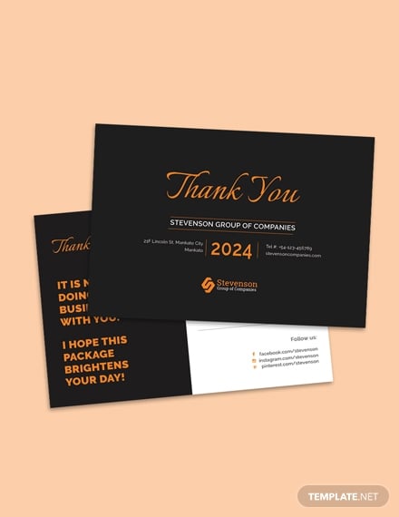 business thank you postcard template in word