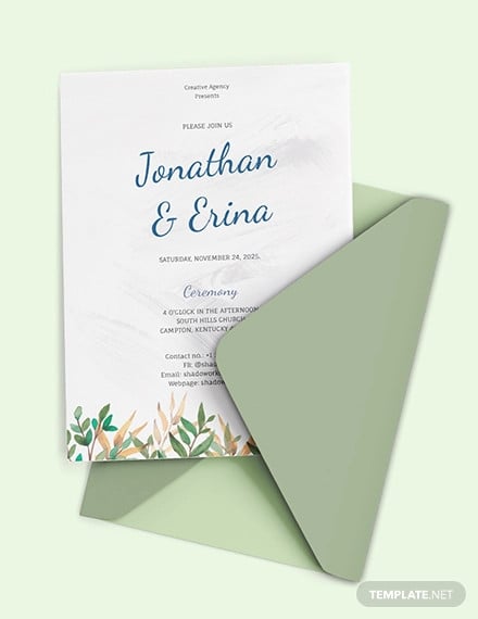 calligraphy wedding invitation template