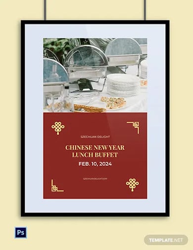 chinese new year food poster template