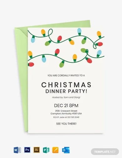 christmas dinner party invitation template