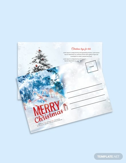 christmas invitation postcard template