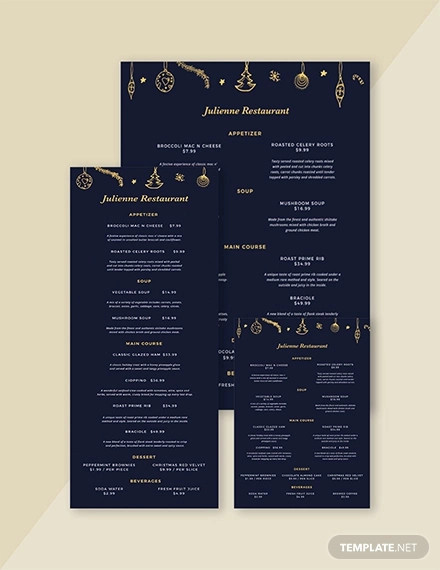 christmas menu design