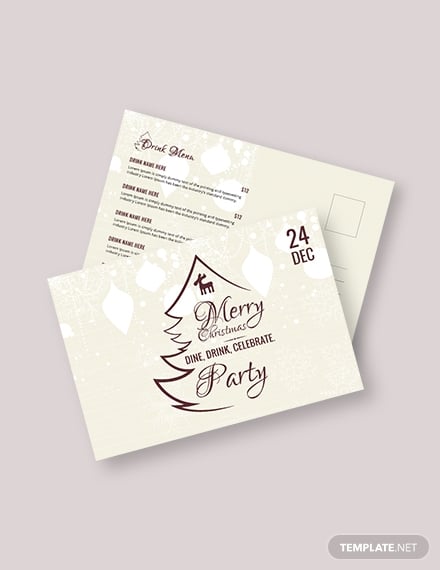 christmas party postcard template