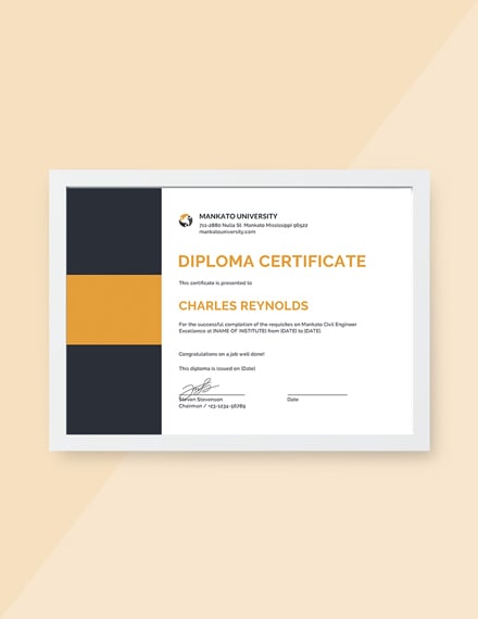 civil diploma certificate