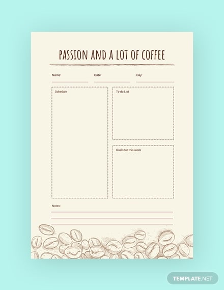 coffee journal template in psd