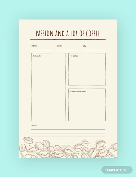 coffee journal template