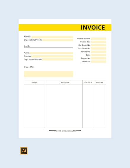 commercial business invoice template