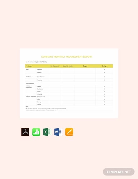 company-monthly-report-template