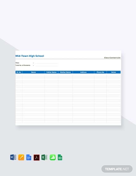 contact list template