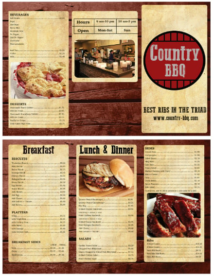 country best bbq menu example