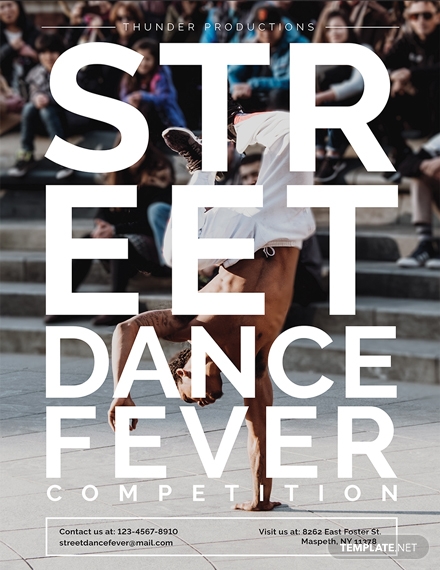 dance poster template in pages