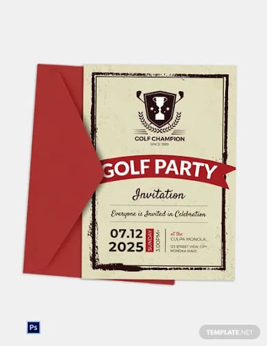 editable golf party invitation template