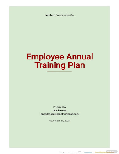 employee annual training plan template