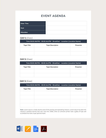 25+ Simple Agenda Templates - Pdf, Doc