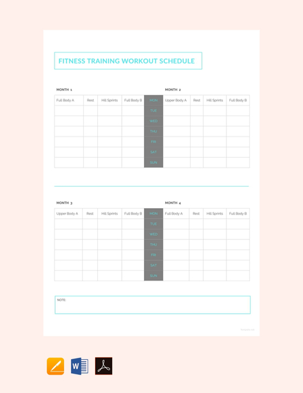 fitness workout schedule