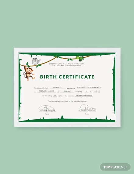 free-animal-birth-certificate-template