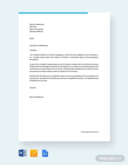 application letter for work immersion fbs