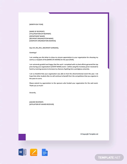 23+ Award Letter Templates - PDF, DOC | Free & Premium Templates