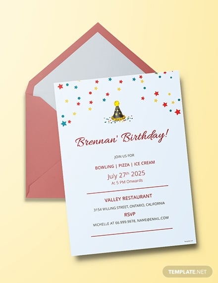 free bowling birthday invitation template