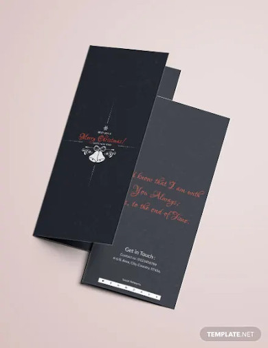free chalkboard christmas tri fold brochure template