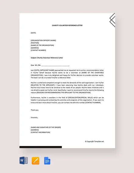 Volunteer Letter Of Recommendation Sample from images.template.net