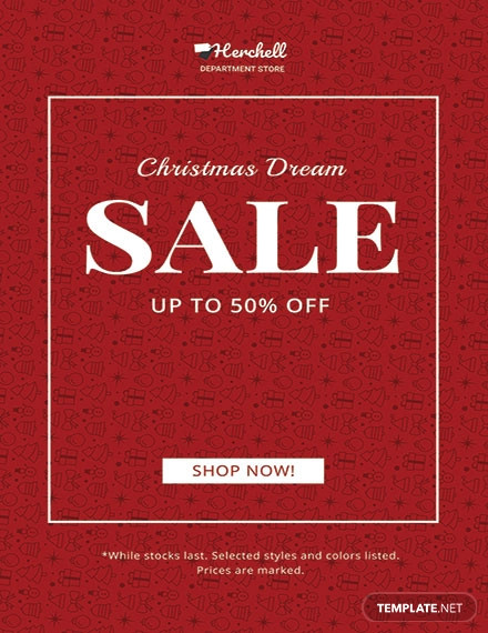 free christmas dreams sale flyer template