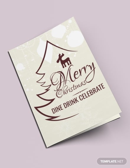 free christmas restaurant bi fold brochure template