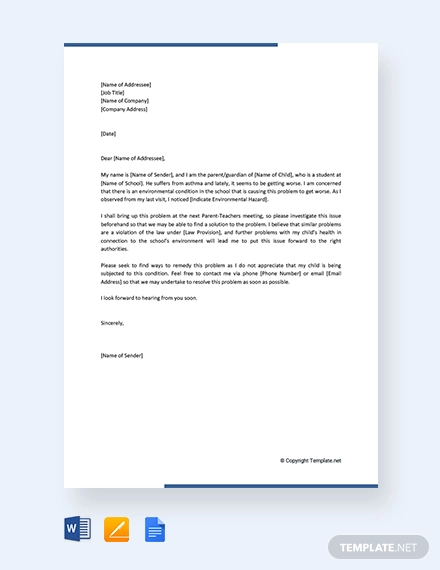 16+ Environment Complaint Letter Templates - Free Sample, Example ...