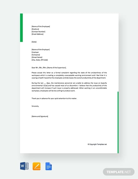 free-environment-complaint-letter