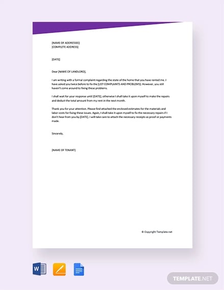 free-formal-complaint-letter-to-landlord