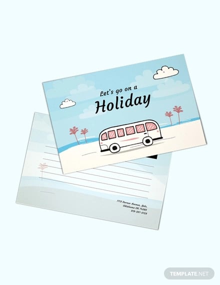 free holiday postcard template