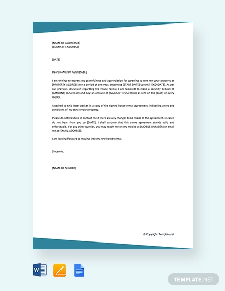 Housing Agreement Letter Template