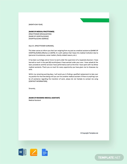 Medical Resignation Letters Template - 11+ Free Word, PDF Format Download