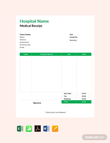 free-medical-receipt-template