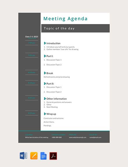 25 Simple Agenda Templates Pdf Doc Free Premium Templates