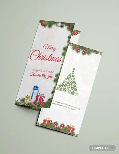 free merry christmas tri fold brochure template