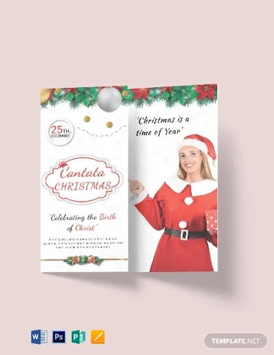 free modern christmas tri fold brochure template