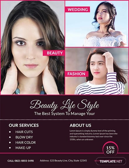 free modern salon flyer template